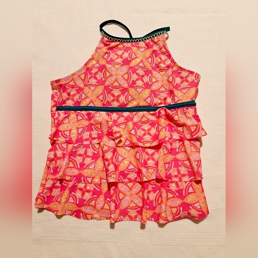 Justice girls size 14 tankini swim top, EUC or better